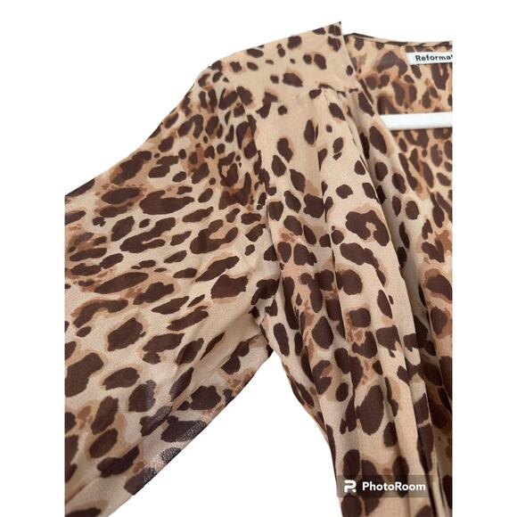 Reformation Animal Print Wrap Dress - Picture 5 of 7